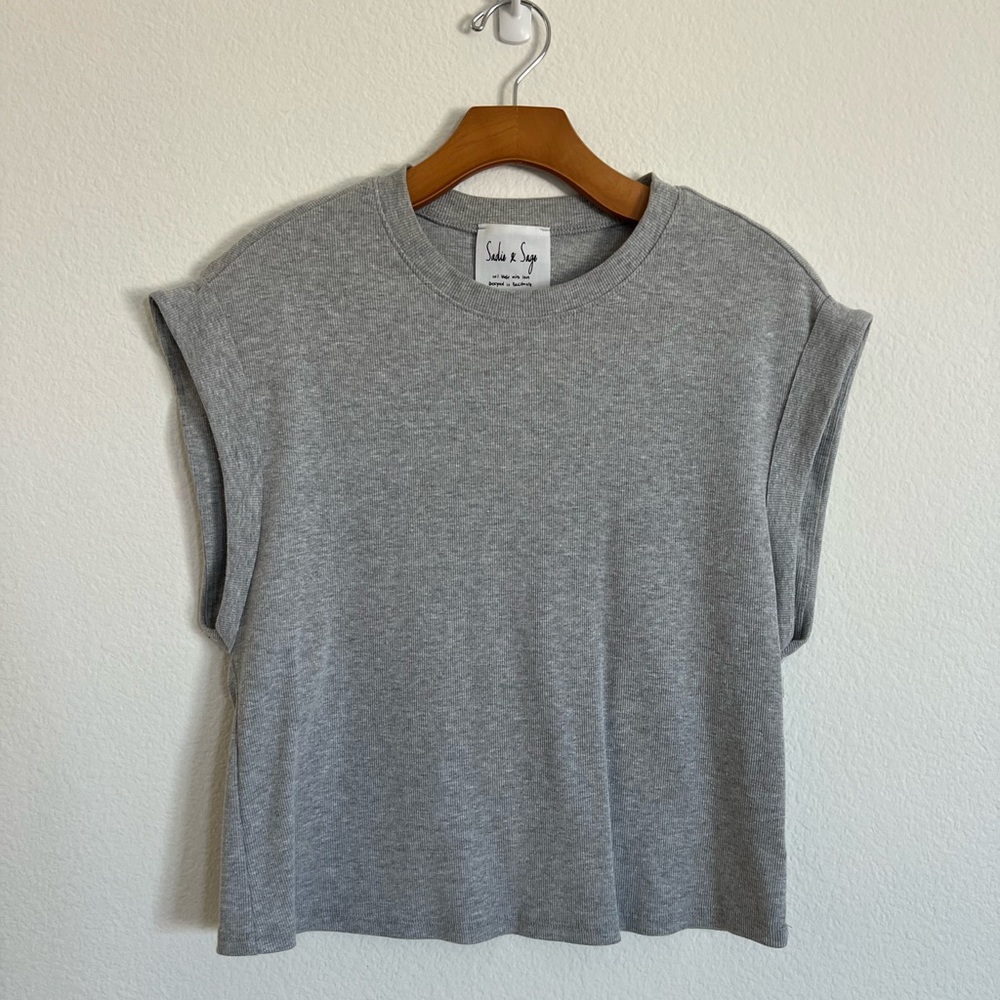 Gray Sleeveless Muscle Top